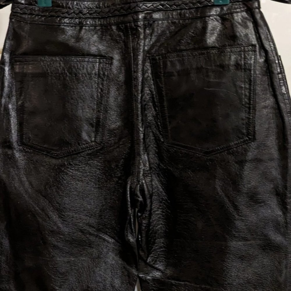 Genuine Size 10 Leather Pants Black - Picture 3 of 4